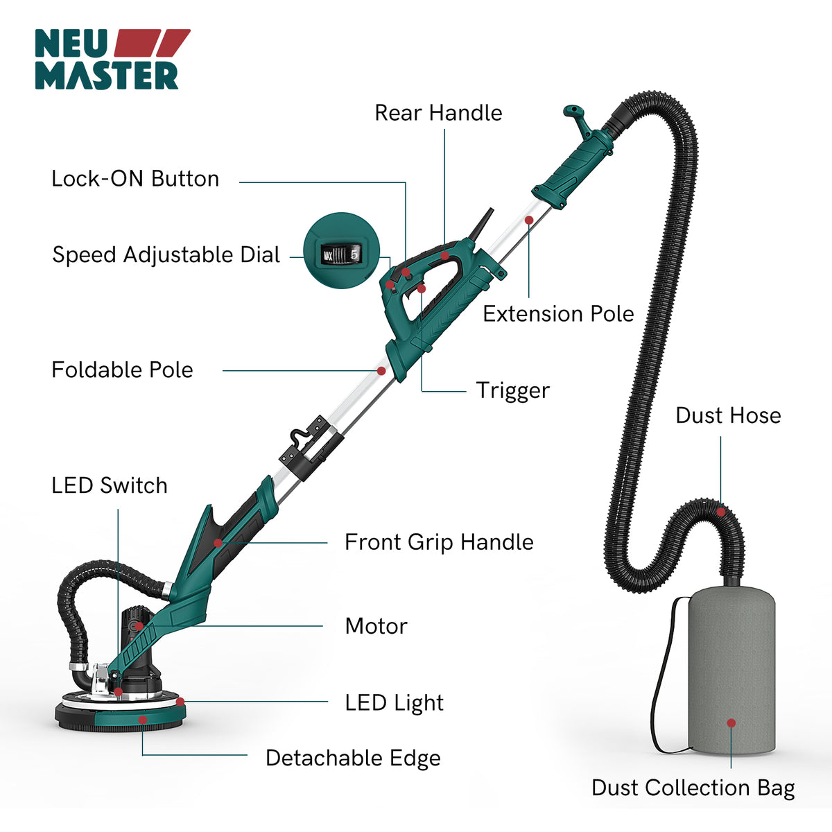 Electric Drywall Sander ‎SZL-225FV-2