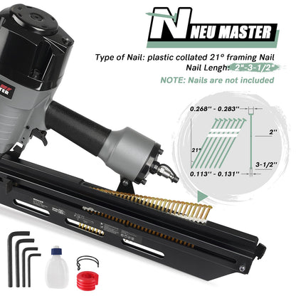 Neu Master Pneumatic Framing Nailer NFN9021