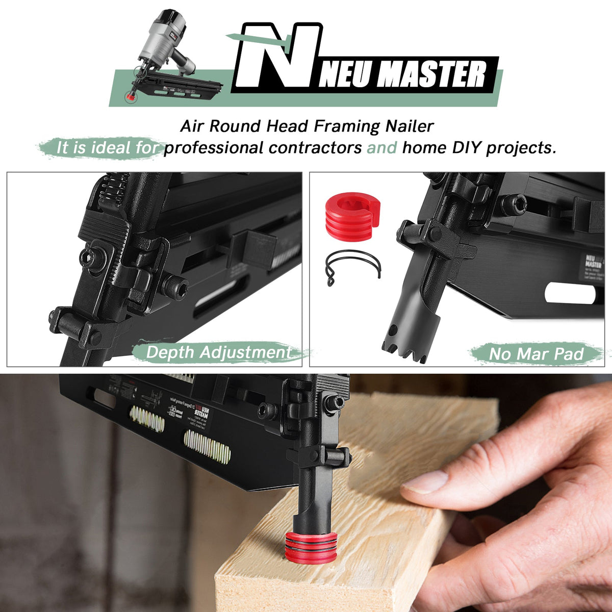 Neu Master Pneumatic Framing Nailer NFN9021