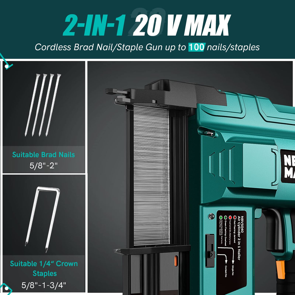 Neu Master Cordless Brad Nailer NBV5040