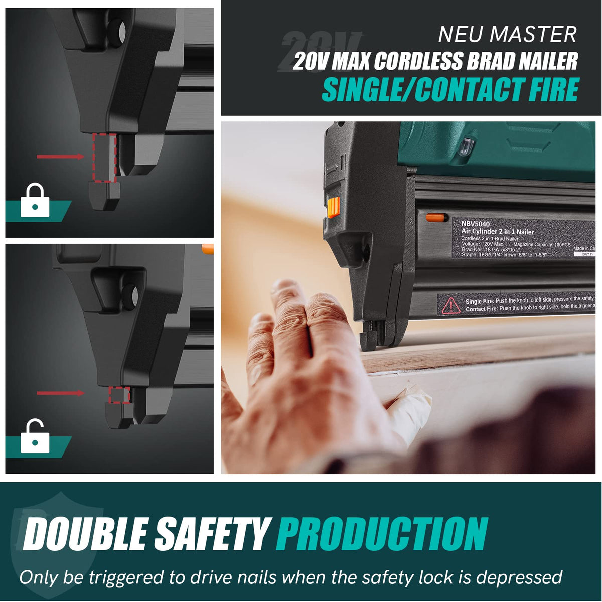Neu Master Cordless Brad Nailer NBV5040