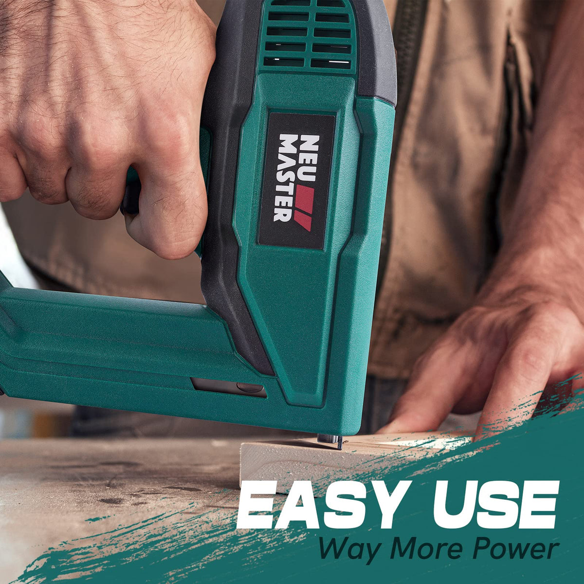 Brad Nailer, NEU MASTER NTC0060 Electric Nail Gun/Staple Gun for DIY Project of Upholstery, Carpentry and Woodworking, Including Staples and Nails